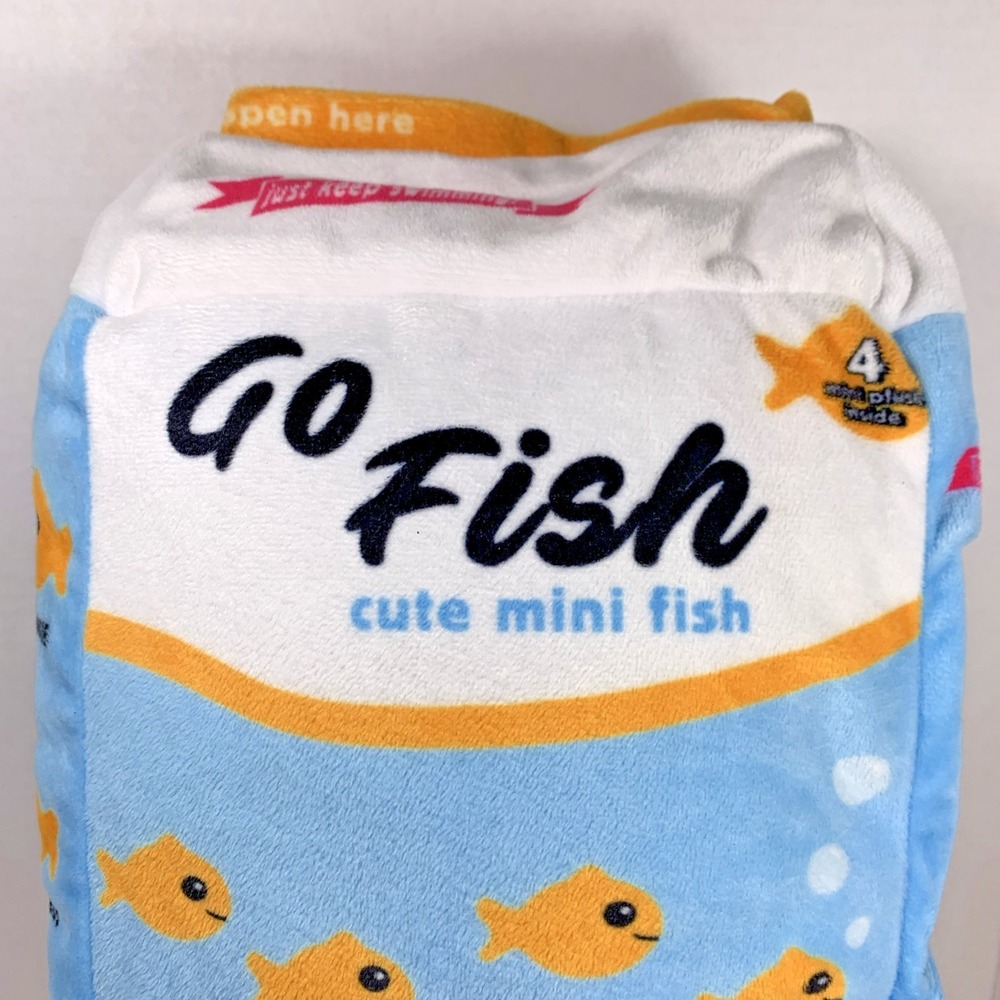 Go Fish 14" Fleece Plush Goldfish Snack Crackers Pillow w/ 4 Mini Removable Fish - Picture 2 of 15